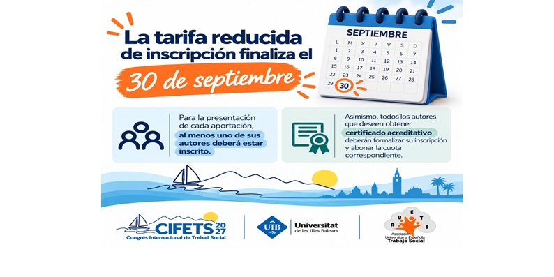 VI Congreso Internacional de Trabajo Social, CIFETS 2027. Saber +